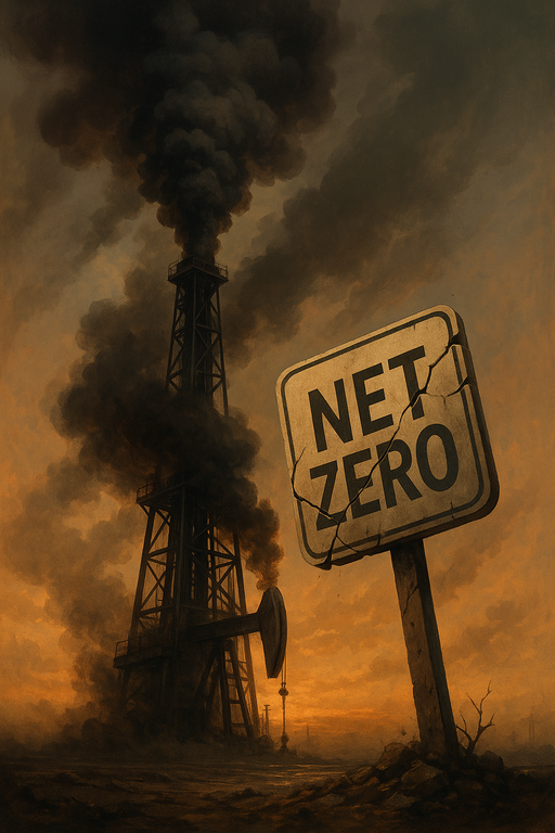 برج نفتی با دود سیاه در حال انتشار و استاندارد Net Zero در حال تعلیق